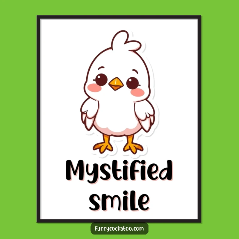 Funny Cute Fowl Digital Art: Curious Smile, Head Tilt - Instant Funny Gift Download