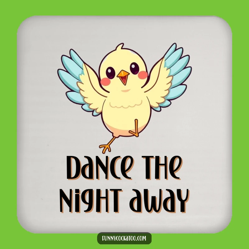 Funny Dancing Bird Coasters: Dance Protection, Wings Spread - Cute Funny Gift Set