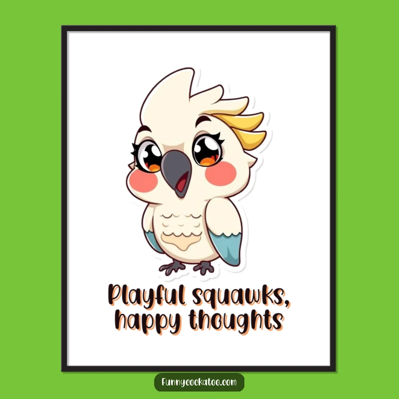 Free Printable Wall Art: Winking Cockatoo, Hilarious Downloadable Art for a Playful Vibe