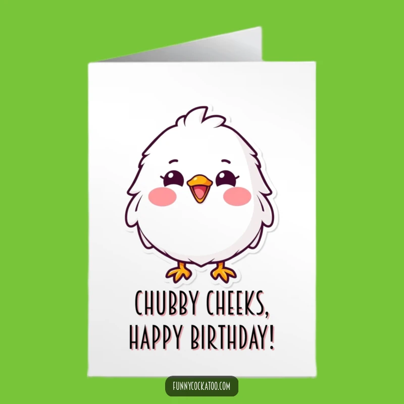 Free Printable Birthday Card: Fluffy Bird Grin, Funny Downloadable Gift for Instant Cheer