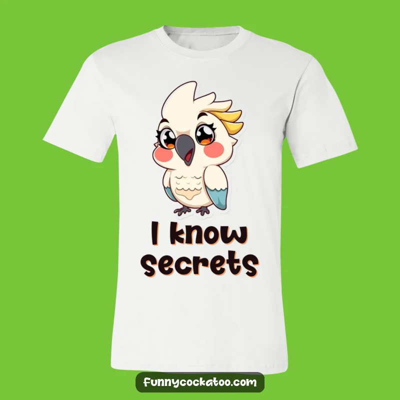 Funny Cockatoo T-Shirt: Winking Cartoon Bird, Exaggerated Eyes - A Fun & Funny Gift