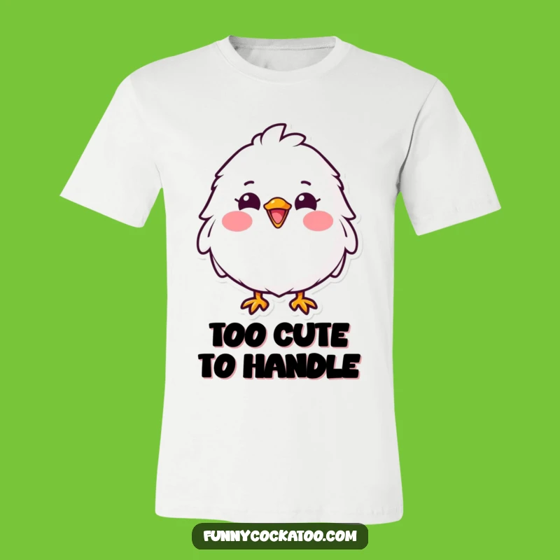 Funny Fluffy Bird T-Shirt: Cheerful Grin, Pink Cheeks - Adorable & Funny Gift Idea