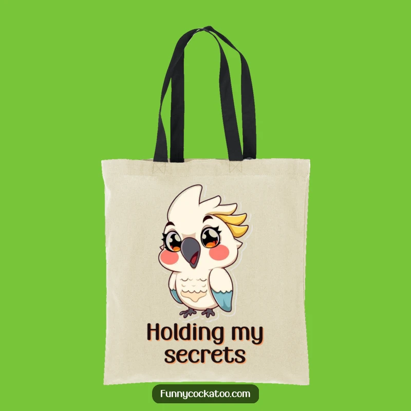 Funny Cockatoo Tote Bag: Winking Bird, Exaggerated Eyes - Your Stylish Funny Gift Bag