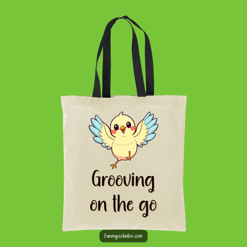 Funny Dancing Bird Tote Bag: Wings Spread Style, Animated - Your Fun Funny Gift Bag